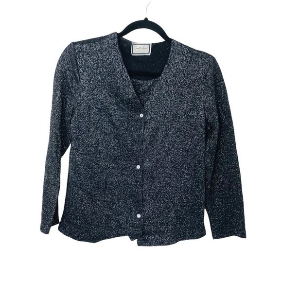 CARROLL REED Sparkle Black Layered Cardigan - Picture 11 of 14